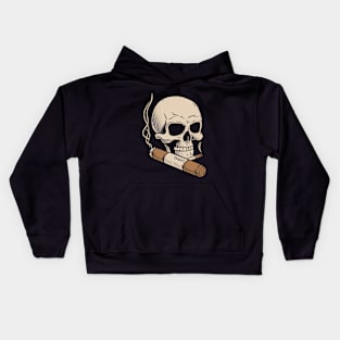 Skull with Cigarette Kids Hoodie